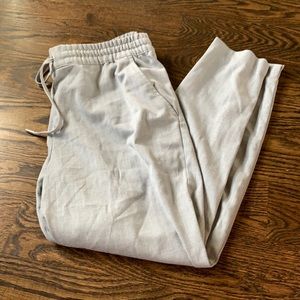 Gray Pinstripe Jogger Trousers